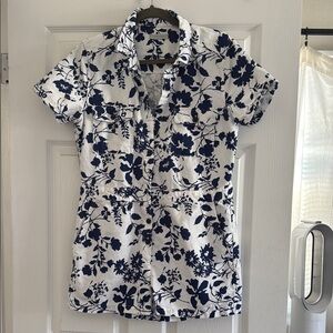 Outerknown Floral Print Short Sleeve Romper